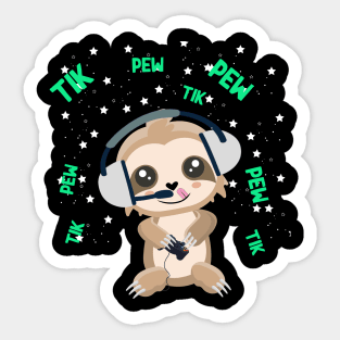 Funny cute baby sloth playing video games Sticker